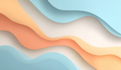 Abstract wavy layers of pastel colors (2)