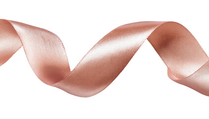 A swath of soft, blush-pink satin ribbon curves gracefully