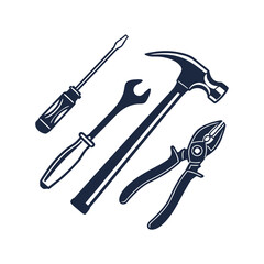 silhouettes of tools vector art