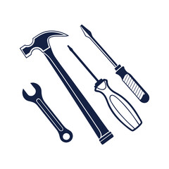silhouettes of tools vector art