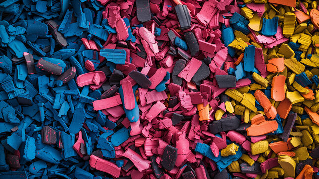 Colorful rubber mulch texture