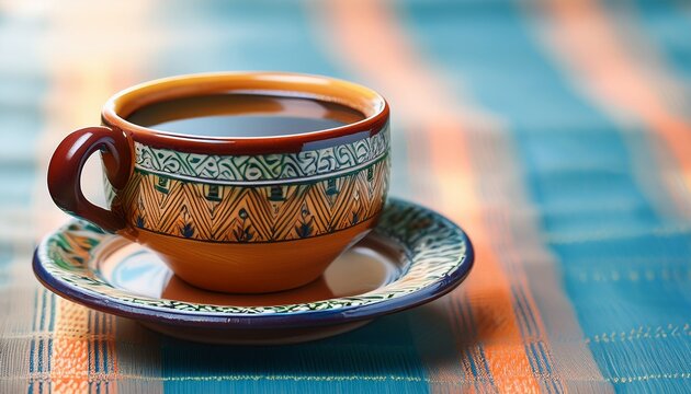 mexican coffee in ceramic cup double exposure stock photo - Powered by Adobe