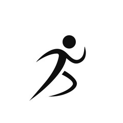 Running man, athletics, marathon, summer sport, run icon isolated on white background