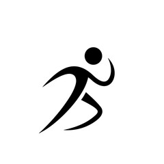 Running man, athletics, marathon, summer sport, run icon isolated on white background