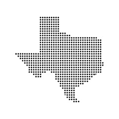 Texas dotted map icon design vector, Texas map in halftone, Vector illustration.
