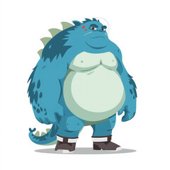 Fototapeta premium blue-bodied monster wearing a glass helmet