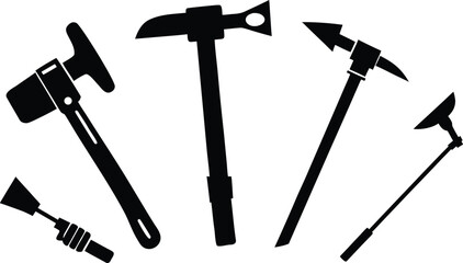 Working tools silhouette vector set