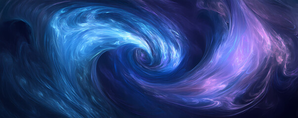 Mesmerizing Swirl of Cosmic Nebula in Deep Space with Vibrant Blue and Purple Hues