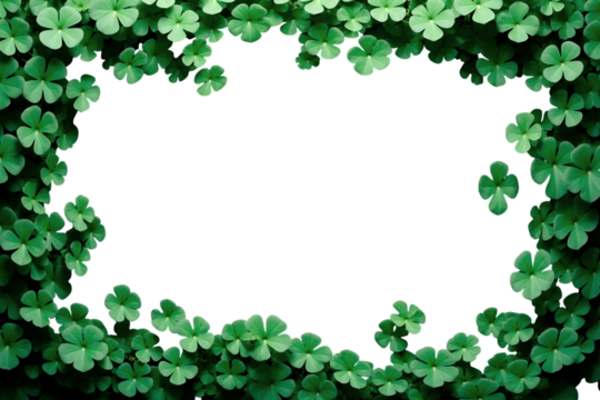 frame of green leaves st patrick background