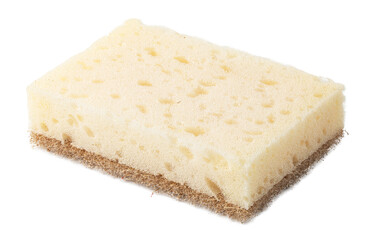Cleaning sponge with scouring pad isolated on transparent background