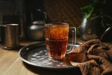 Thai Style Iced Black tea, ice black tea