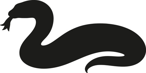 Fototapeta premium Vector art of elegant black snake silhouette on a light background a simple yet striking design perfect for logos and minimalist artwork