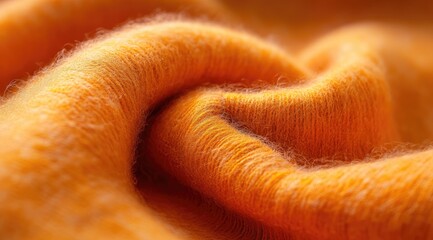Fototapeta premium Close-up of warm, orange fabric folds