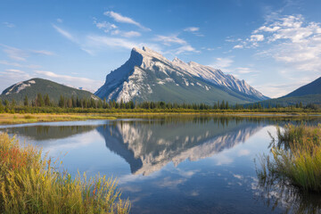 mountain lake reflection