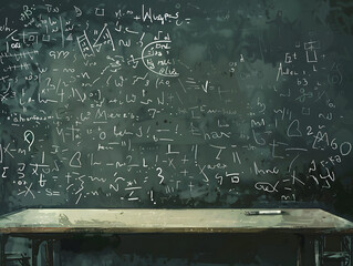 Chalkboard with Complex Math Equations