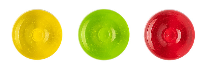 Colorful round fruit candies isolated on transparent background