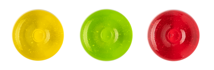 Colorful round fruit candies isolated on transparent background