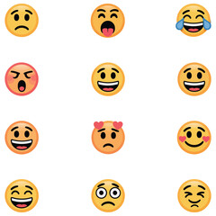 set of smileys