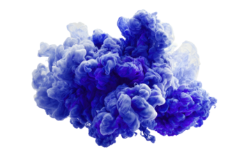 Abstract cloud of swirling blue and white ink