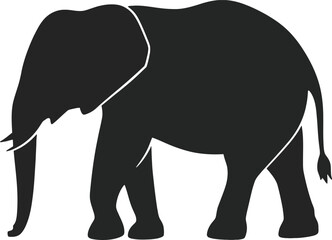 Fototapeta premium Vector art of silhouette of an elephant walking peacefully in the wild a majestic and gentle giant representing the beauty of nature