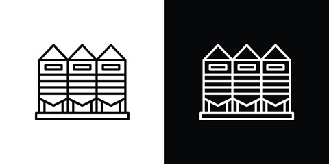 Silo icon, outline vector sign, logo design download © Pop