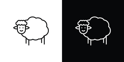 Sheep icon, outline vector sign, logo design download