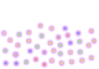 Blurred Colorful Dots Pattern, with Soft Circles, Pastel Bokeh Dots Texture,Soft Focus Multicolored Bubbles,Gradient Spheres on White Background.