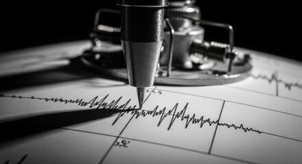 Seismic Wave Graph, Earthquake Recording - Abstract textures