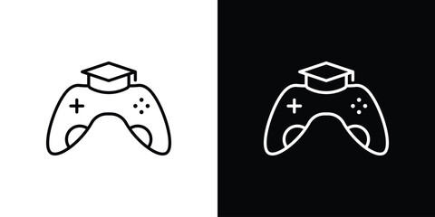 Obraz premium Game based learning icon, outline vector sign, logo design download