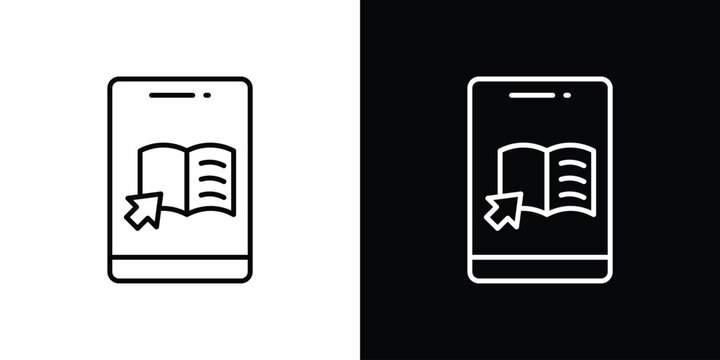 Ebook icon, outline vector sign, logo design download