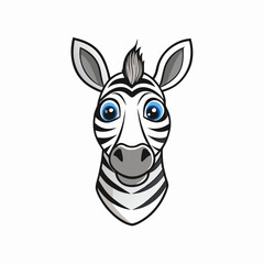 Zebra Head Vector Style on White