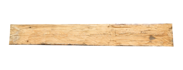 Weathered wooden board. Old wooden background for signboard. Isolated wooden board on white background.