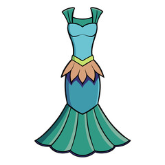 Creative Mermaid Dress Vector Style