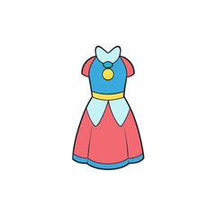 Mini Dress Vector Style on White