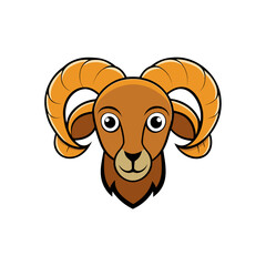 Creative Ram Head Vector Style