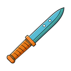 Creative Tanto Knife Vector Style on White