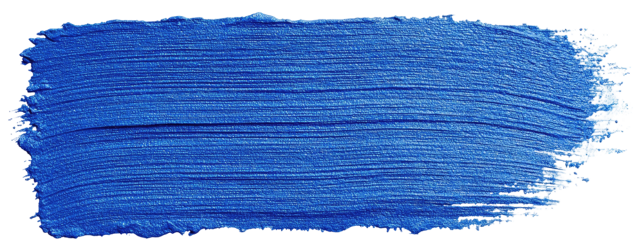 A vibrant, horizontal, textured stroke of deep blue paint
