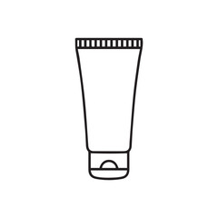 Minimalist Illustration of Cream Tube for Cosmetics or Pharmaceuticals Product Package for Beauty or Health