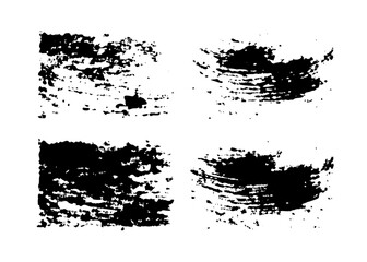 Fototapeta premium Black ink brush strokes texture set for grunge design elements and abstract vector background effect 100