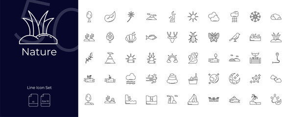 Nature Line Editable Icons set. Vector illustration in modern thin line style of Nature icons: ecology, environmental, eco, etc