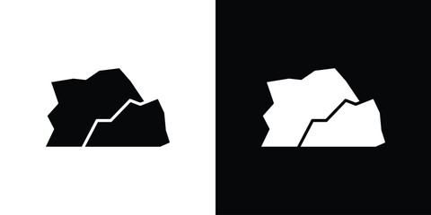 Stone icon, glyph style icon for web site or mobile app