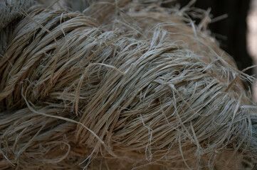Close-up of Natural Jute Rope Fibers