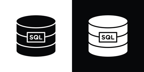 SQL icon, glyph style icon for web site or mobile app