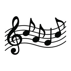 music notes with treble clef