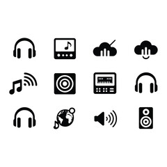 media icons set