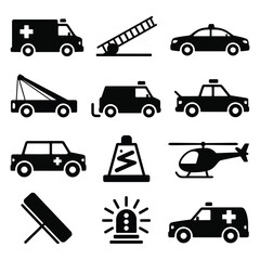 transportation icons set vector