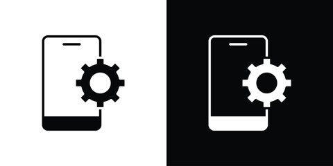 Mobile apps development icon, glyph style icon for web site or mobile app