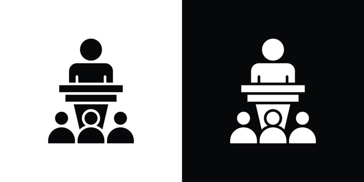 Lecture icon, glyph style icon for web site or mobile app