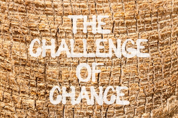 Obraz premium The challenge of chance symbol. Concept words phrase The challenge of chance on beautiful palm tree bark. Beautiful palm tree bark background. Business The challenge of chance concept. Copy space.