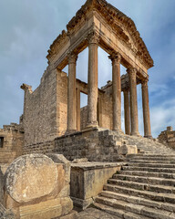 A view of the Roman ruins of Dougga (Thugga) in Tunisia